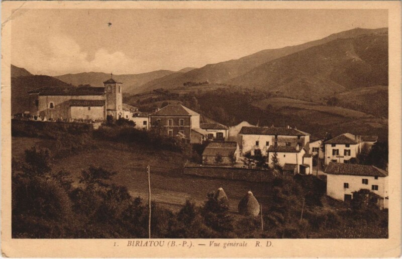 Carte postale ancienne Biriatou Vue Generale France à Biriatou