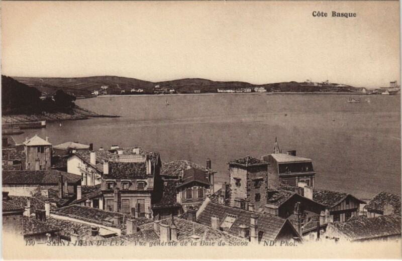 Carte postale ancienne Saint Jean de Luz Vue Generale de la Baie de Socoa France à Saint-Jean-de-Luz