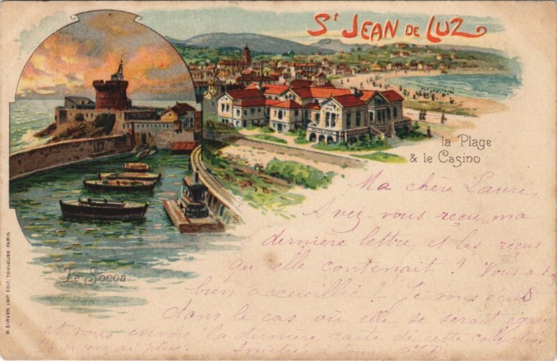 Carte postale ancienne Saint Jean de Luz Souvenir France à Saint-Jean-de-Luz