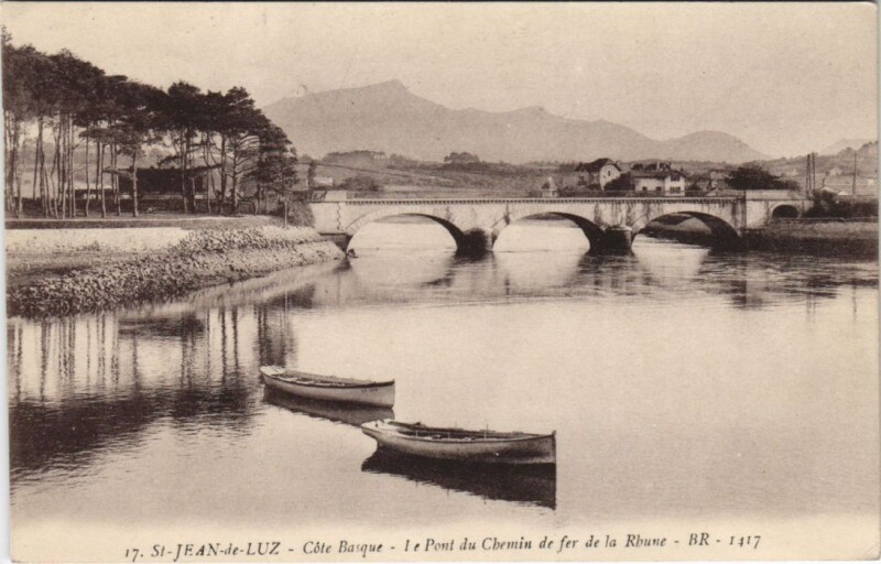 Carte postale ancienne Saint Jean de Luz Le Pont du Chemin de fer France à Saint-Jean-de-Luz