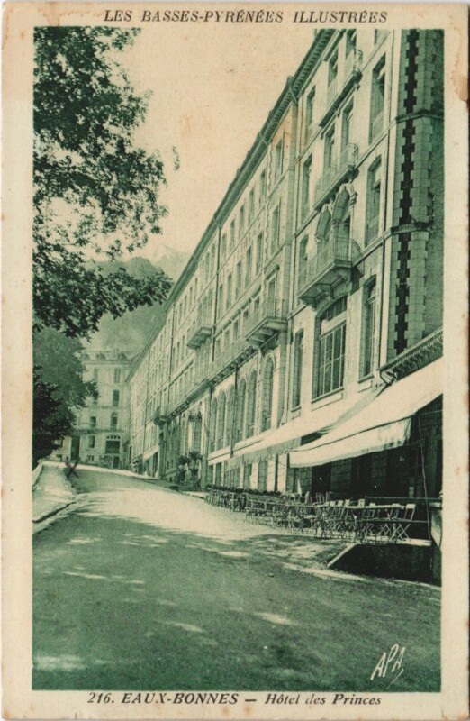 Carte postale ancienne Eaux Bonnes Hotel des Princes France à Eaux-Bonnes