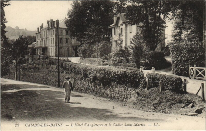 Carte postale ancienne Cambo les Bains L'Hotel d'Angleterre et Chalet France à Anglet