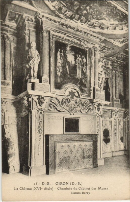 Carte postale ancienne Oiron Le Chateau - Cheminee du Cabinet des Muses