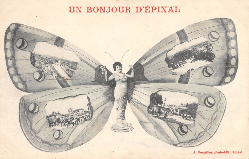 Carte postale ancienne Un Bonjour D'Epinal