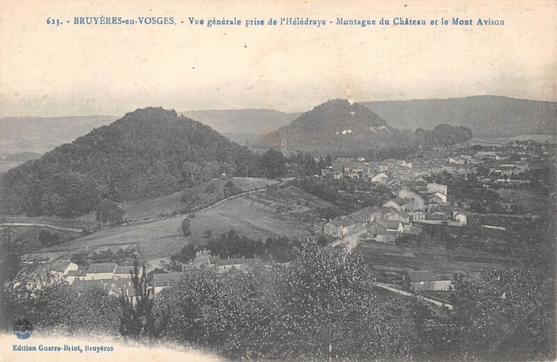 Carte postale ancienne Bruyeres En Vosges - Vue Generale Prise De L'Heledraye