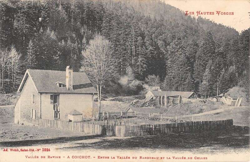 Carte postale ancienne Vallee De Ravine - A Coichot - Entre La Vallee Du Rabodeau Vallee De Cell