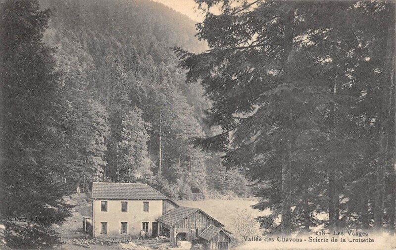 Carte postale ancienne Vallee Des Chavons - Scierie De La Croisette