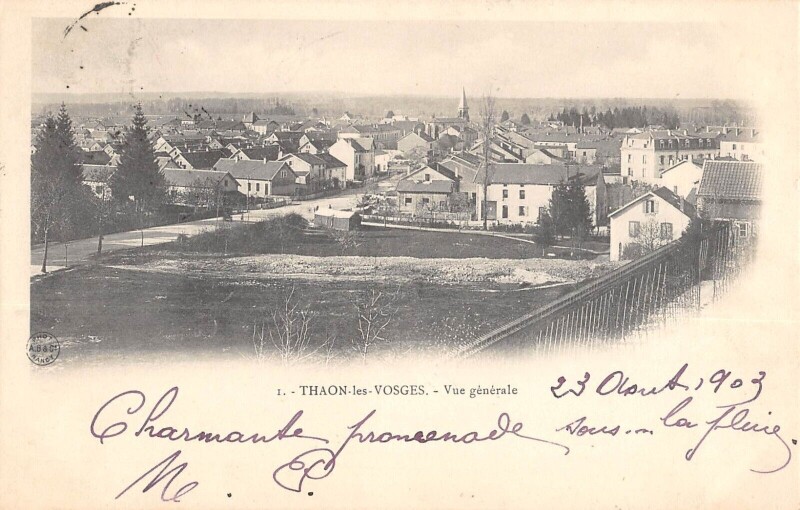 Carte postale ancienne Thaon Les Vosges - Vue Generale