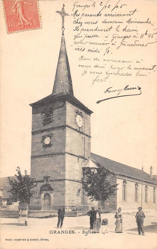 Carte postale ancienne Granges - L'Eglise