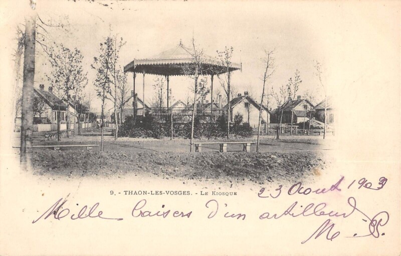 Carte postale ancienne Thaon Les Vosges - Le Kiosque