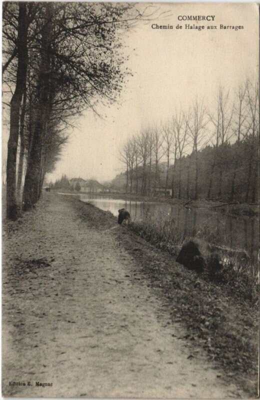 Carte postale ancienne Commercy Chemin de Halage aux Barrages à Commercy