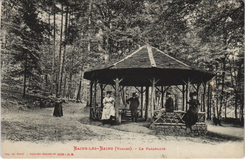 Carte postale ancienne Bains-les-Bains - Le parapluie