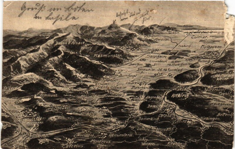 Carte postale ancienne Das Schlachtfeld in den Vogesen