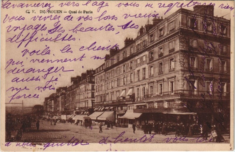 Carte postale ancienne Rouen - Quai de Paris à Rouen