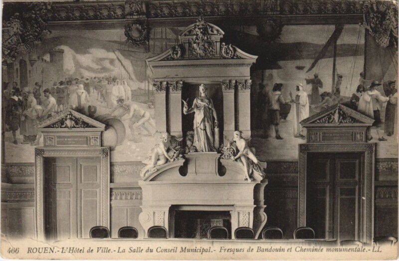 Carte postale ancienne Rouen - Hotel de la ville à Rouen