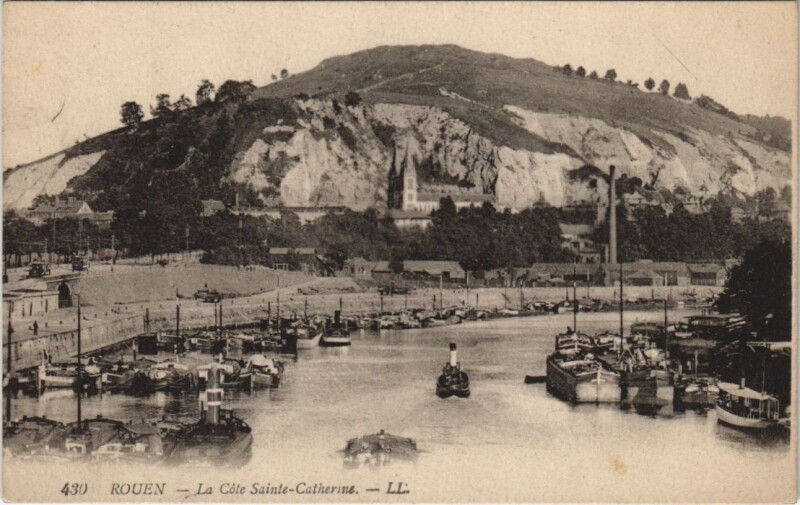 Carte postale ancienne Rouen - La cote Sainte-catherine à Rouen