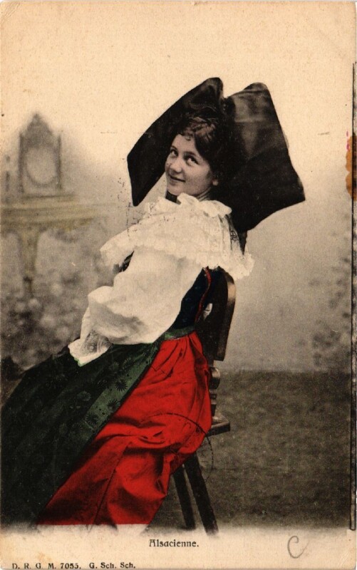 Carte postale ancienne Alsacienne - Elsasserin - Folklore - Types