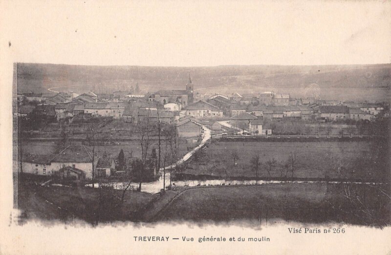 Carte postale ancienne Treveray - Vue Generale Et Du Moulin à Tréveray