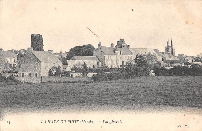 Carte postale ancienne La Haye Du Puits - Vue Generale à La Haye