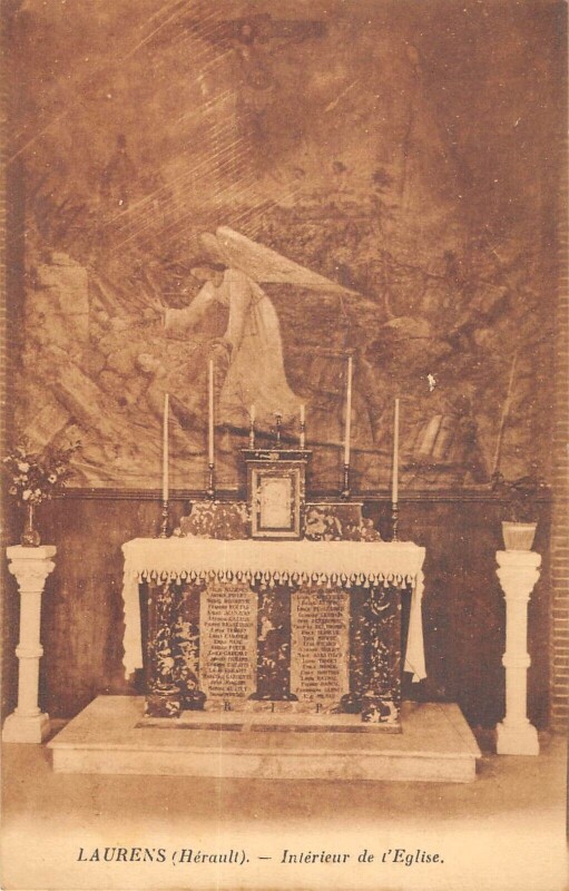 Carte postale ancienne Laurens - Interieur De L'Eglise à Laurens