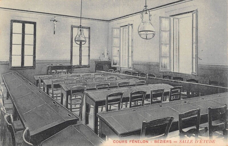 Carte postale ancienne Beziers - Cours Fenelon - Salle D'Etude à Béziers