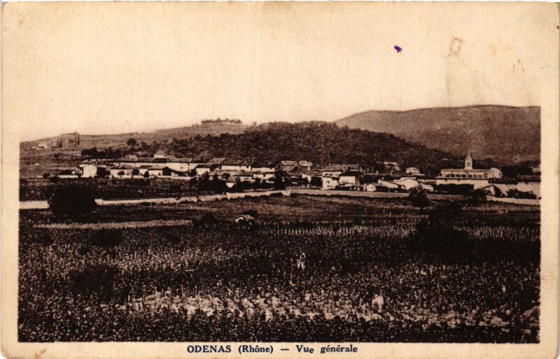 Carte postale ancienne Odenas - Vue générale à Odenas