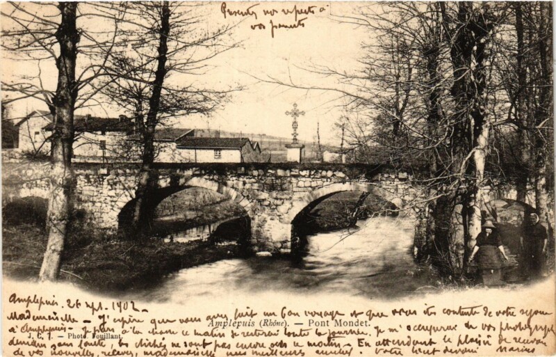 Carte postale ancienne Amplepuis - Pont Mondet à Amplepuis