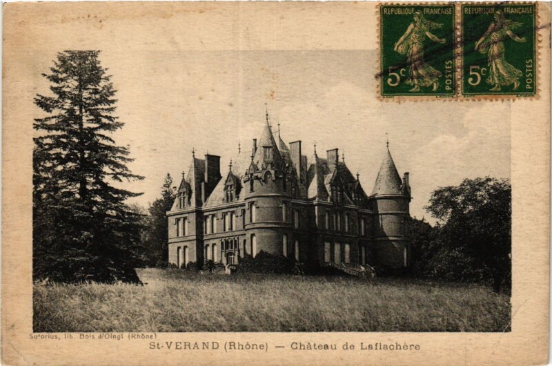 Carte postale ancienne Saint-Verand - Chateau de Laflachere à Saint-Vérand