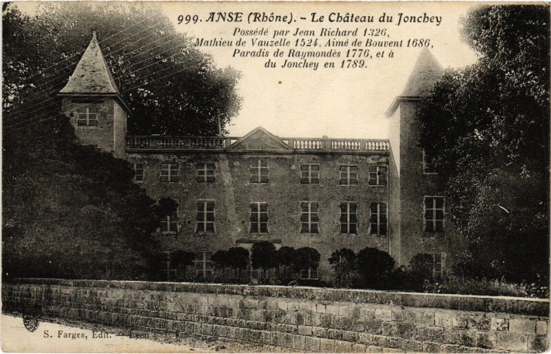 Carte postale ancienne Anse - Le Chateau du Jonchey à Anse