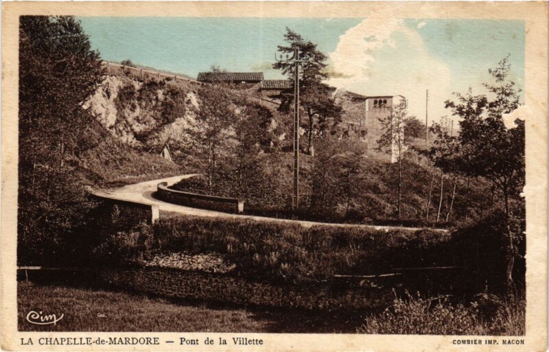 Carte postale ancienne La Chapelle de Mardore - Pont de la Villette