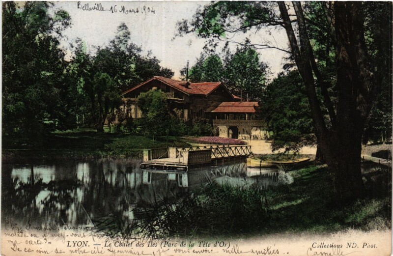 Carte postale ancienne Lyon - Le chalet des iles à Lyon