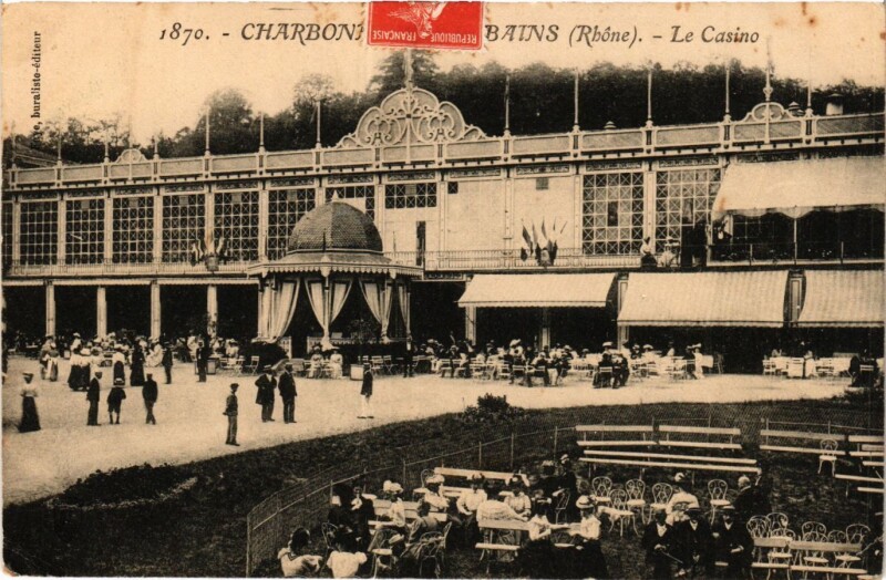 Carte postale ancienne Charbonne-les-Bains - Le Casino