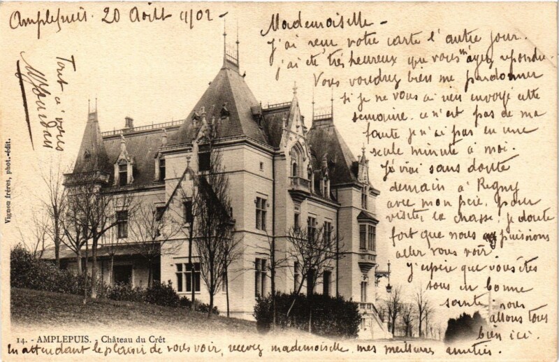 Carte postale ancienne Amplepuis - Chateau du Cret à Amplepuis