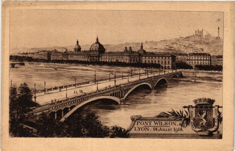 Carte postale ancienne Lyon - Pont Wilson à Lyon