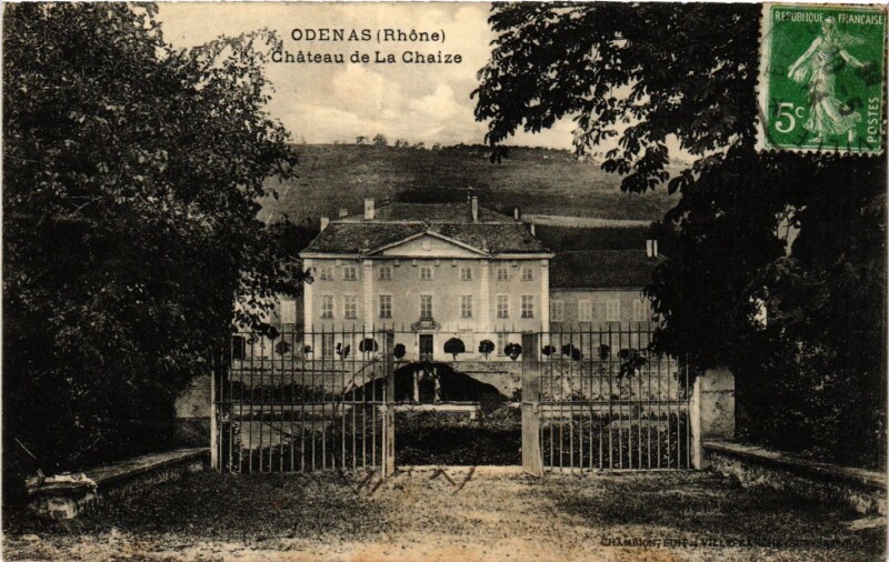 Carte postale ancienne Odenas - Chateau de la Chaize à Odenas