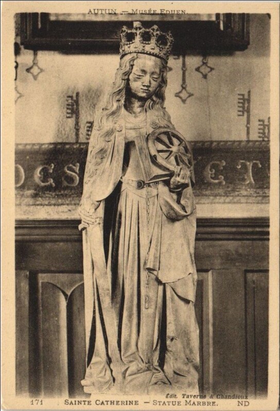 Carte postale ancienne Autun Musee Eduen, Sainte Catherine, Stat.Marbre France à Autun