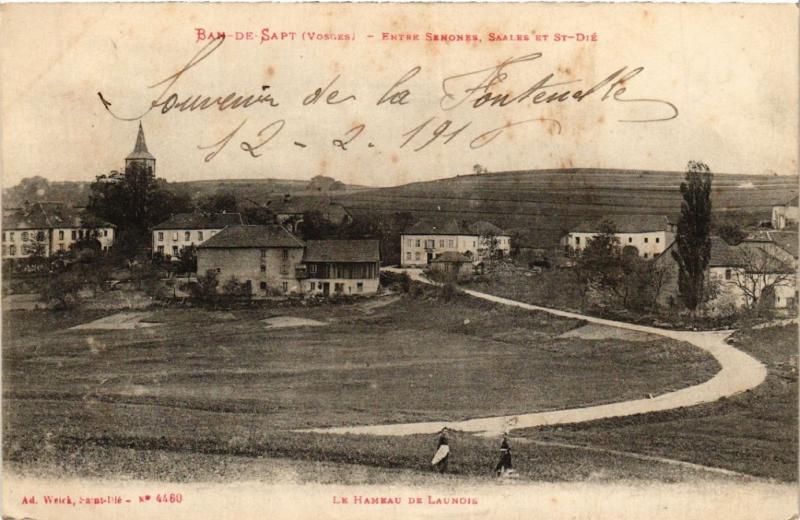 Carte postale ancienne Ban-de-Sapt - Entre Sengnes - Saales et Saint-Die à Ban-de-Sapt
