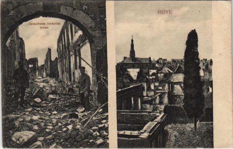 Carte postale ancienne Roye ruines