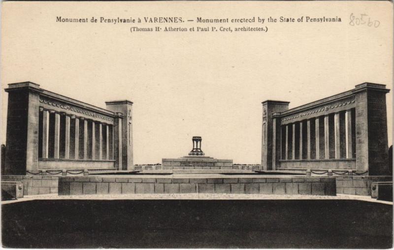 Carte postale ancienne Varennes Monument de Pensylvanie à Varennes