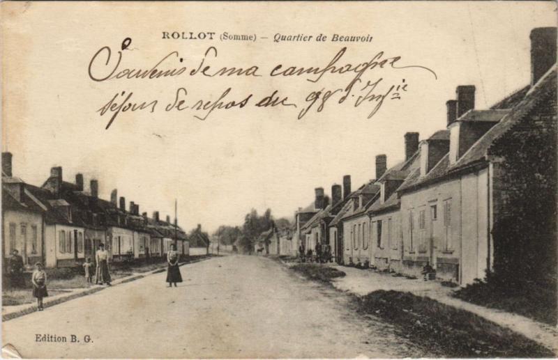Carte postale ancienne Rollot Quartier de beauvoir à Rollot