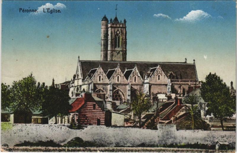 Carte postale ancienne Peronne Eglise