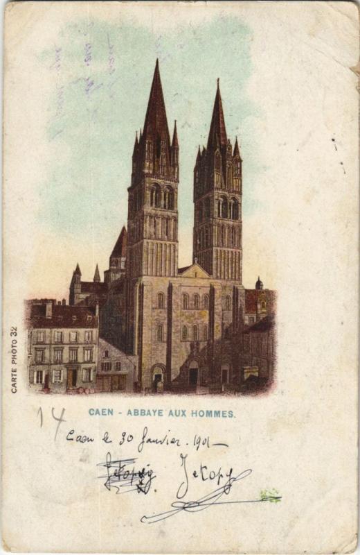 Carte postale ancienne Caen Abbaye aux Hommes