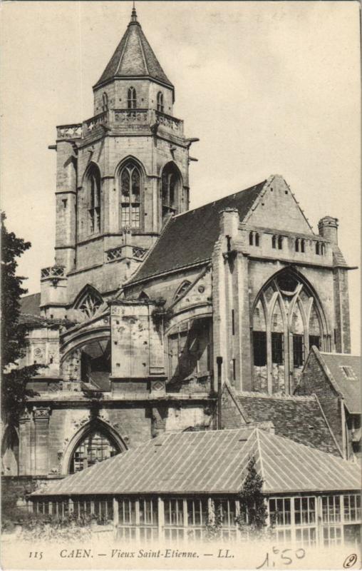 Carte postale ancienne Caen Vieux Saint-Etienne à Vieux