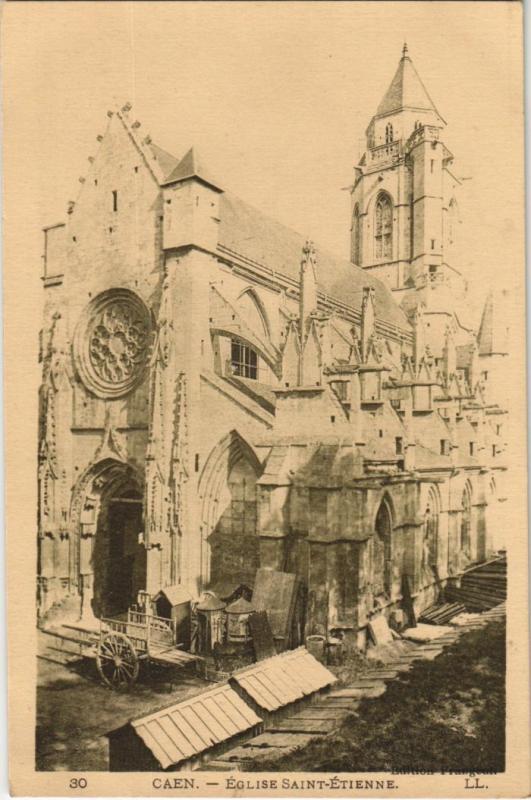 Carte postale ancienne Caen Eglise Saint-Etienne