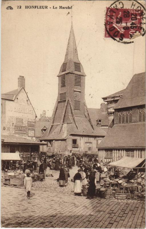 Carte postale ancienne Honfleur Le Marche à Honfleur