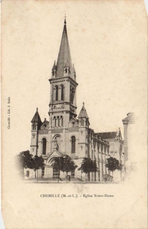 Carte postale ancienne Chemille Eglise Notre-Dame