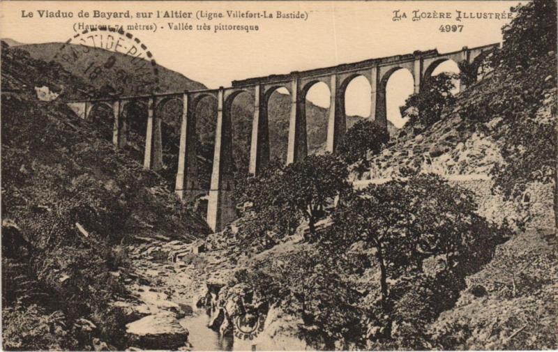 Carte postale ancienne Le Viaduc de Bayard s l'Altier France à Altier