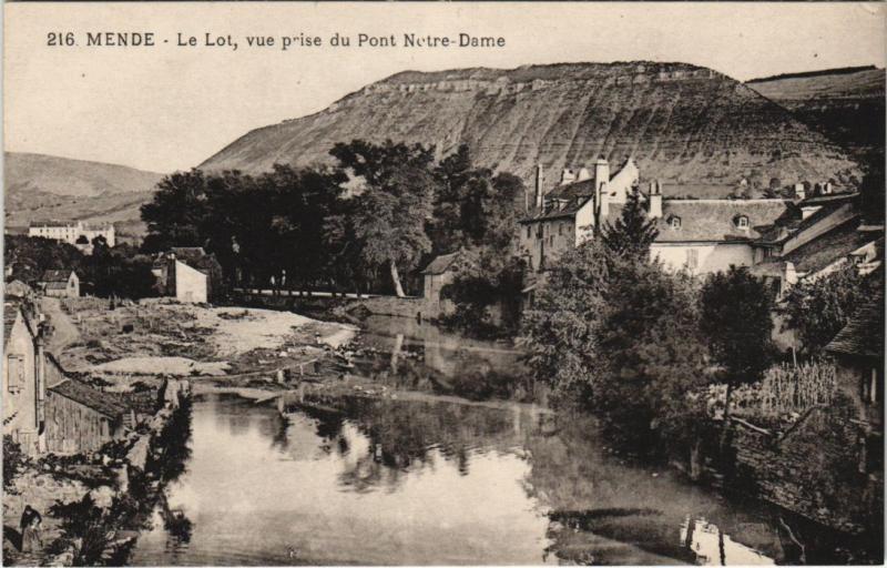 Carte postale ancienne Mende Le Lot, vue prise du Pont Notre-Dame France à Mende