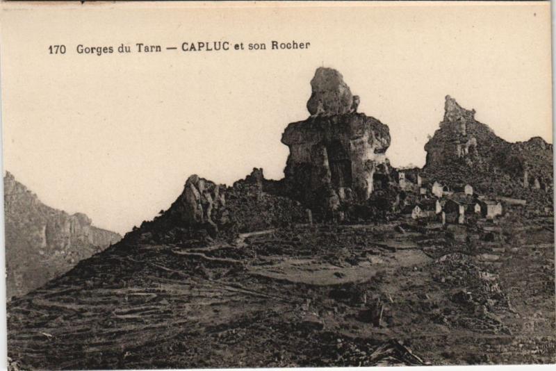 Carte postale ancienne Gorges du Tarn Capluc et son Rocher France