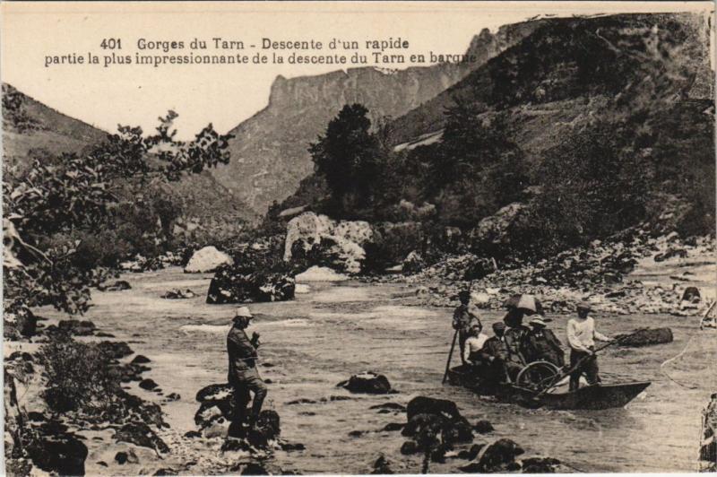 Carte postale ancienne Gorges du Tarn Descente d'un rapide France